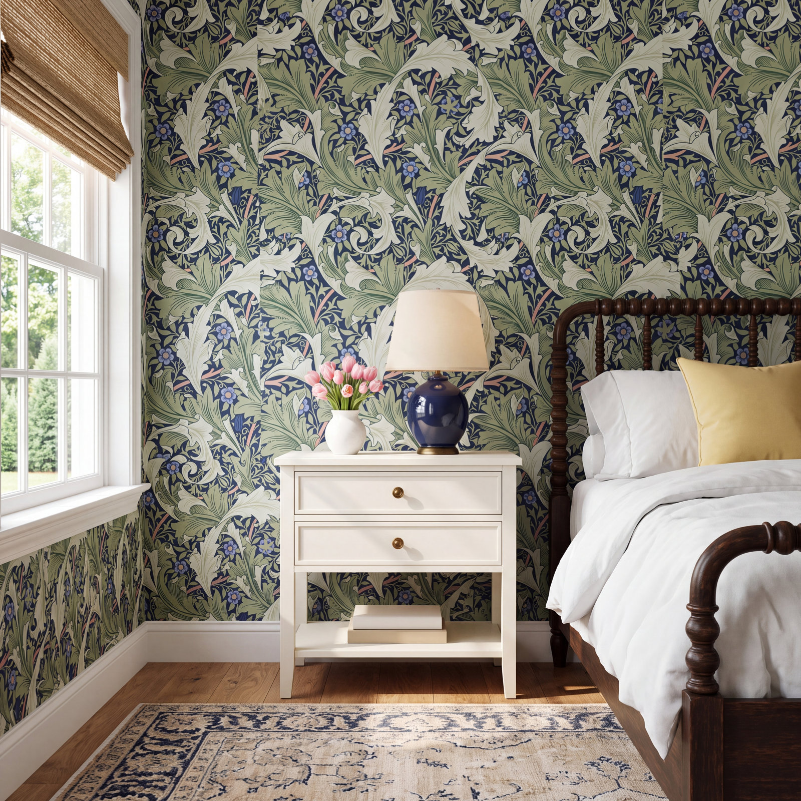 Granville Floral Wallpaper, Green