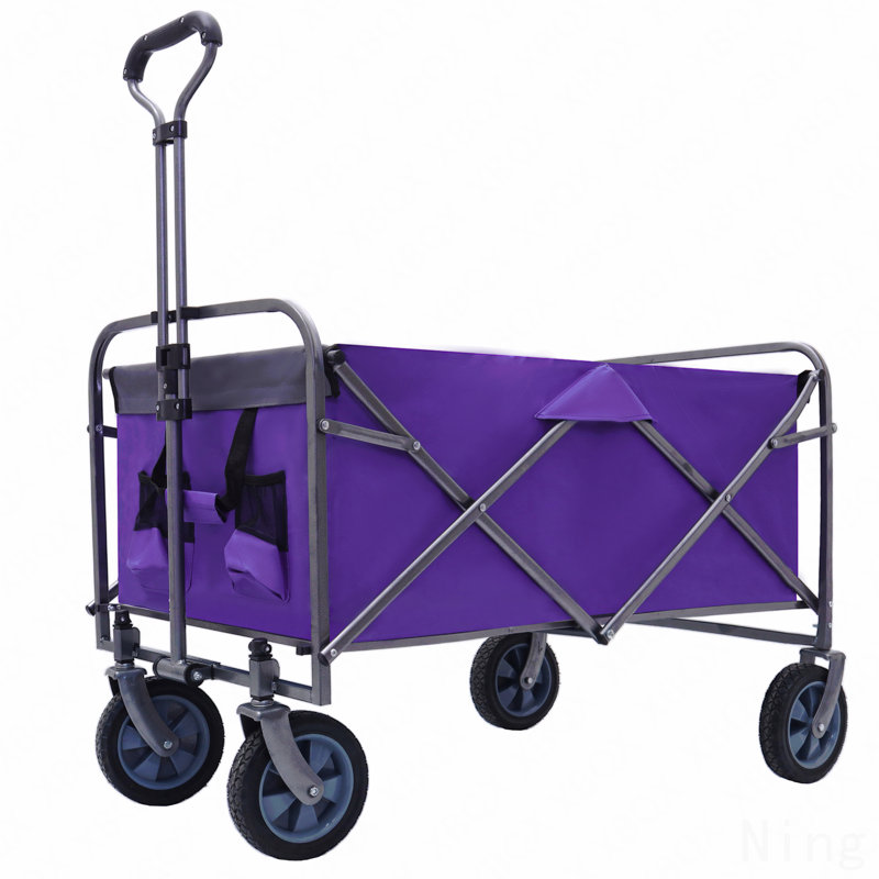 Chariot de camping pliant polyvalent pour l'extérieur, Mauve / argenté