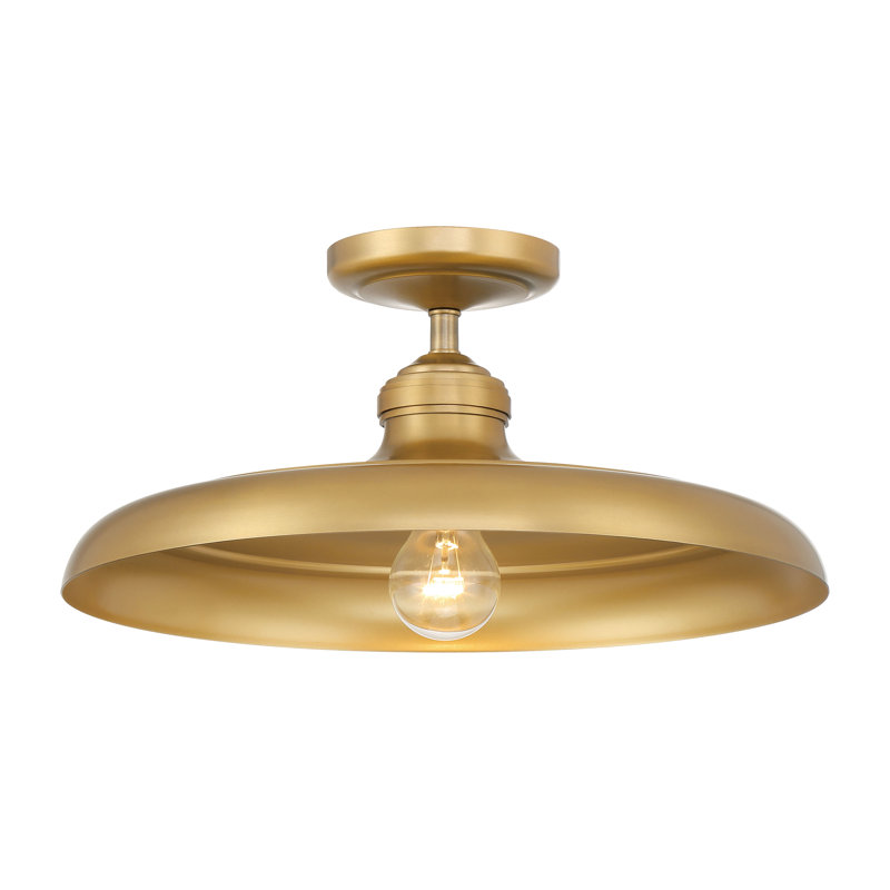 1 LIGHT SEMI FLUSH, Brass