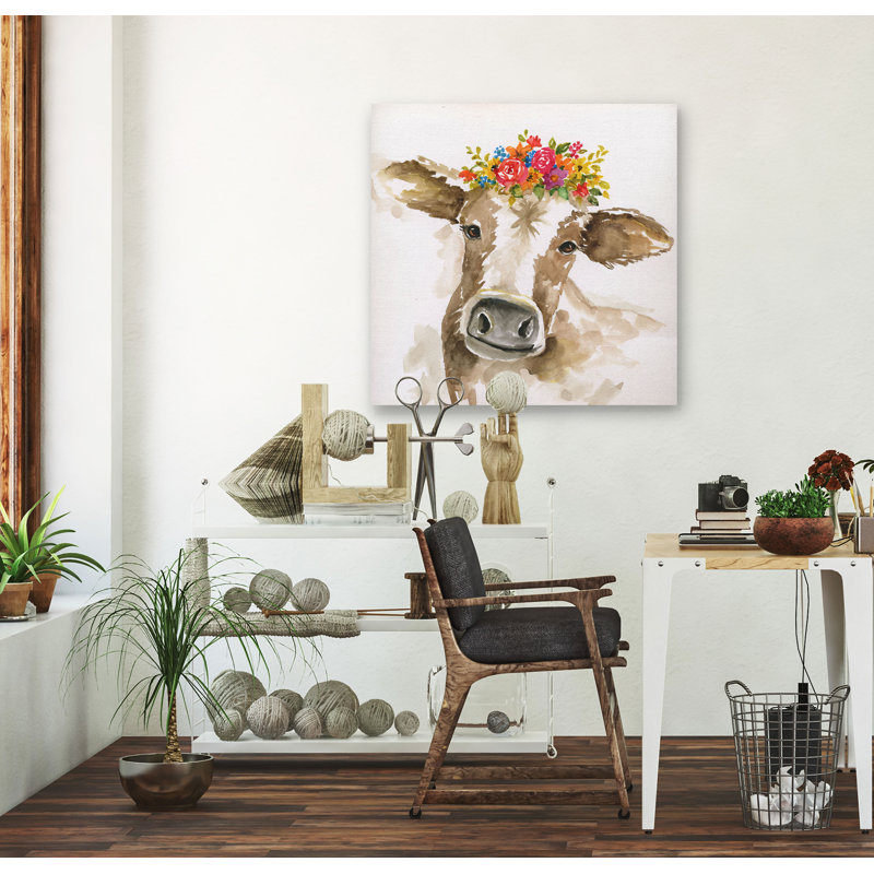 Miss Daisy, peinture sur toile tendue, H 24 po x l 24 po x P 1,5 po