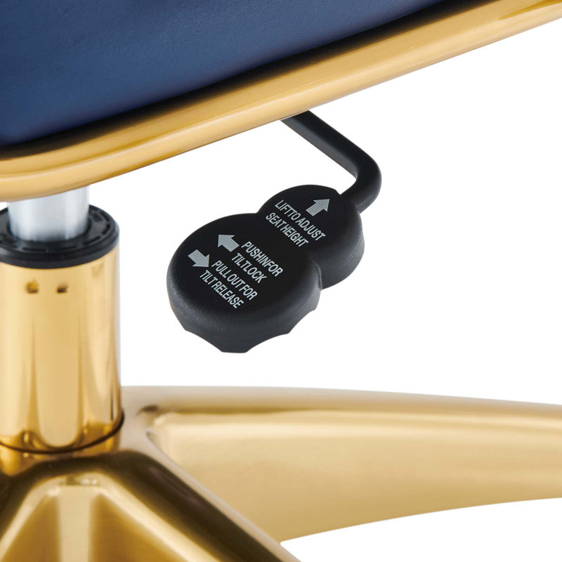 Jive Gold Stainless Steel Highback Office Chair, Navy, Gold