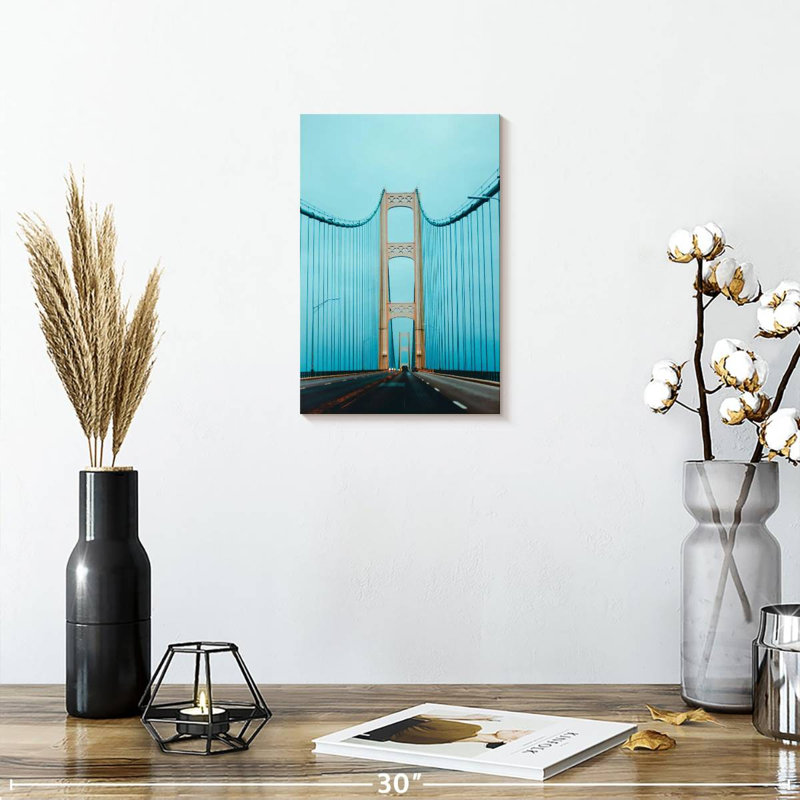 Lilin Blue Mackinac Bridge, H 12 po x l 8 po