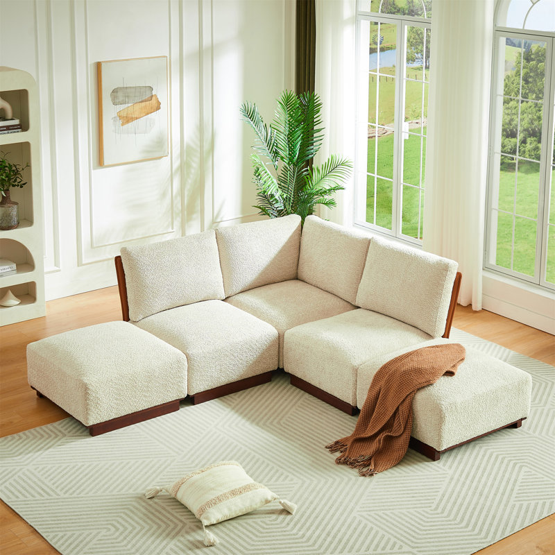 Canapé modulaire à combinaison en forme de V 88,5 po Velora, H 32 po x l 88,5 po x P 88,5 po