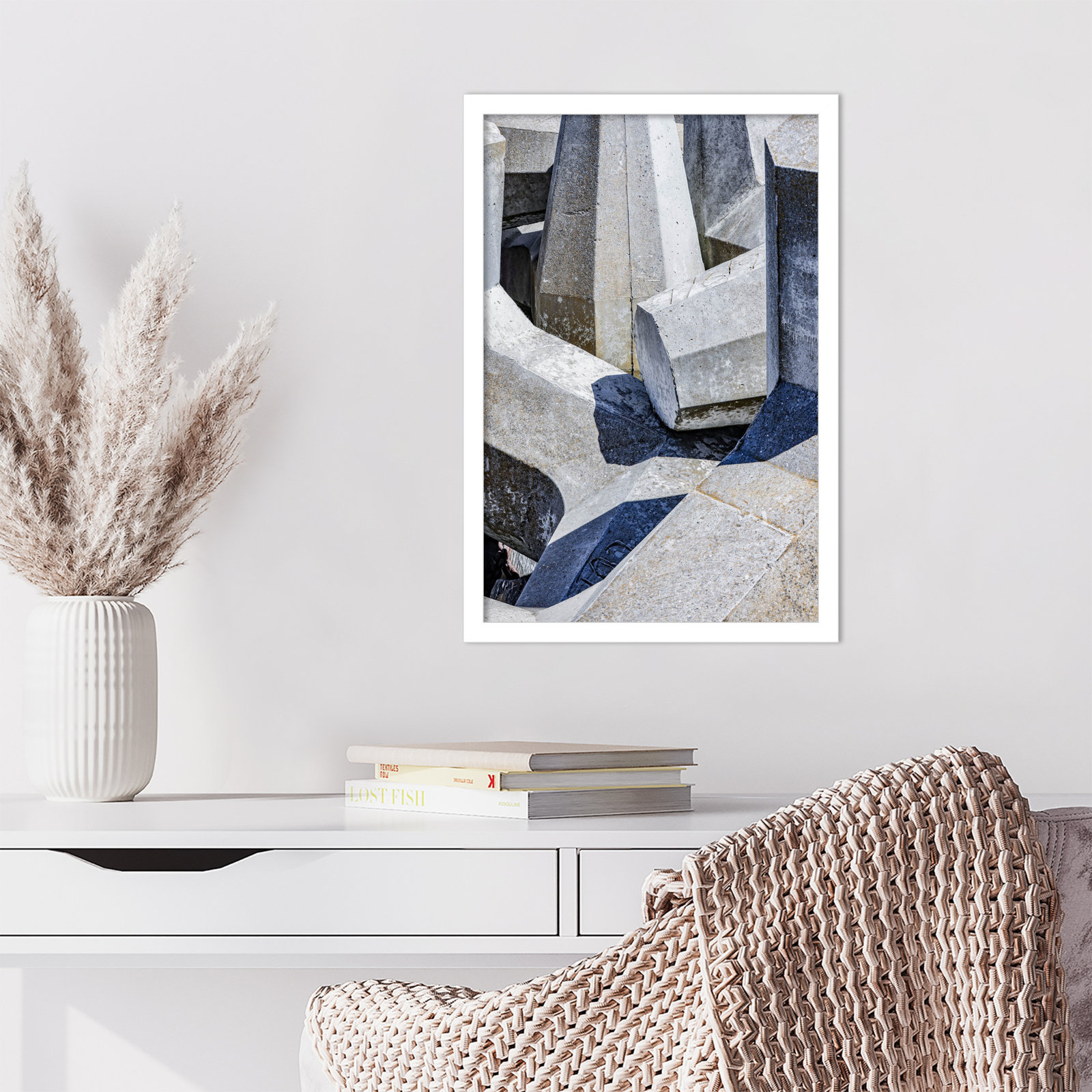Pankow "Geometric 02" Print, White, 21" H x 15" W