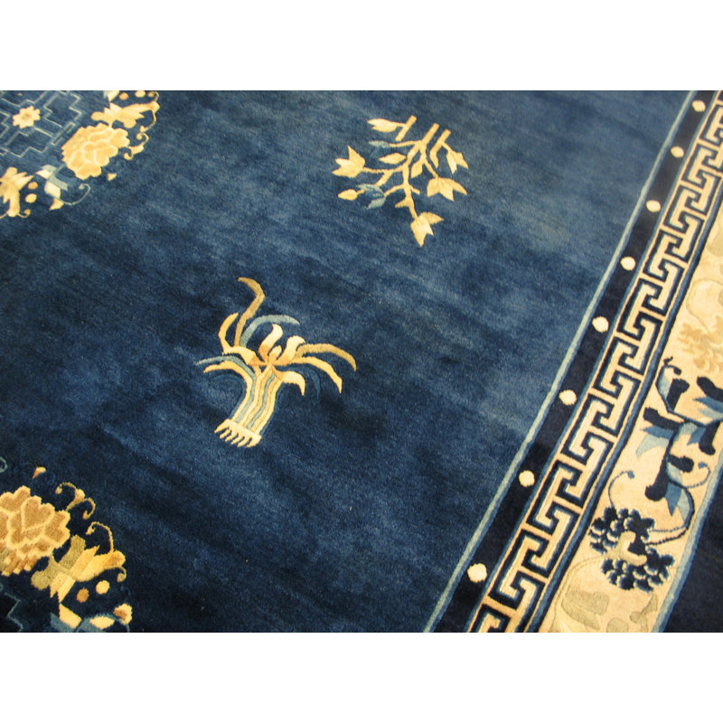 Tapis chinois antique bleu marine