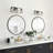 3-lamp matte black adjustable iron crystal Vanity Light