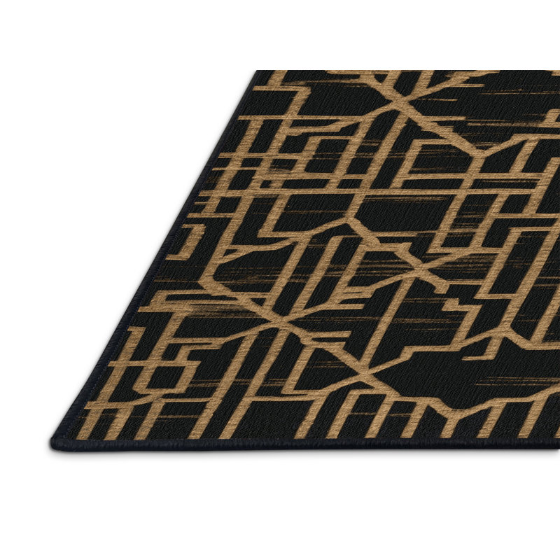 Tapis gris en treillis lavable à la machine, Carré 4 pi