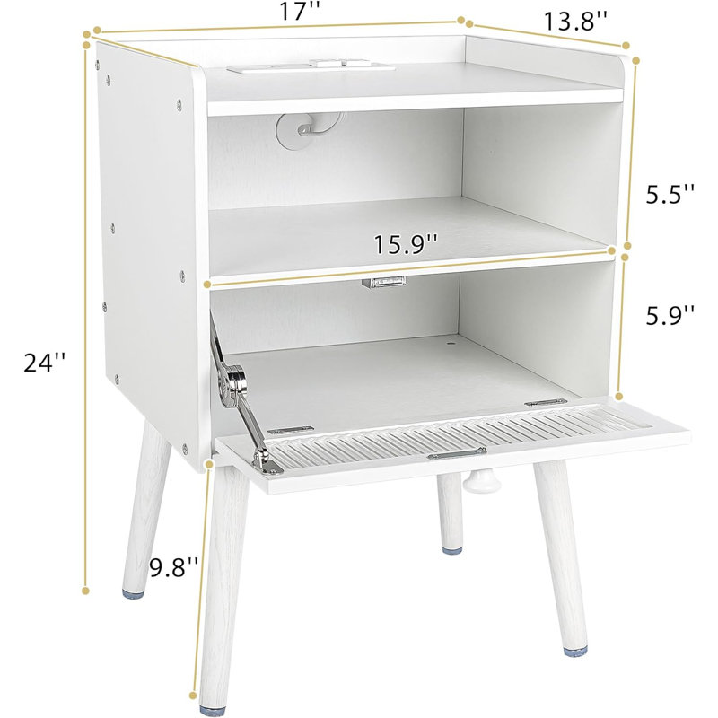 Table de chevet Leggon, Blanc