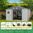 8x10 ft Metal Storage Shed with Gable Roof, Double Doors and Side Window