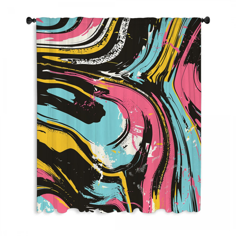 Rideaux à volutes, voilages abstraits et voilages - 1 panneau, L 50 po x L 84 po