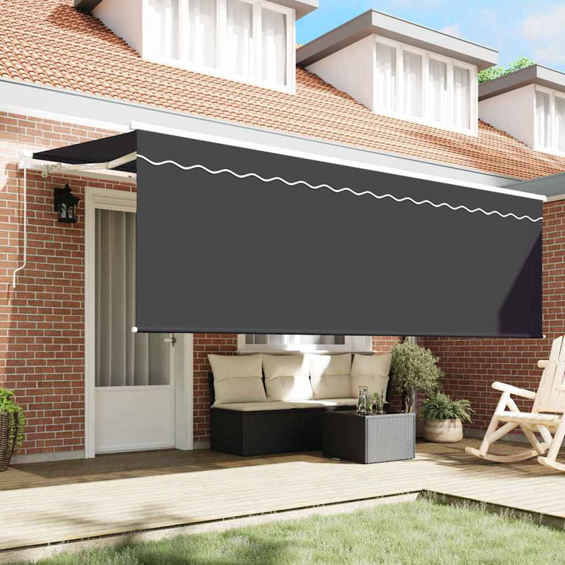 Brayden Studio 400cm W x 200cm D Fabric Cover Retractable Door / Window Awning