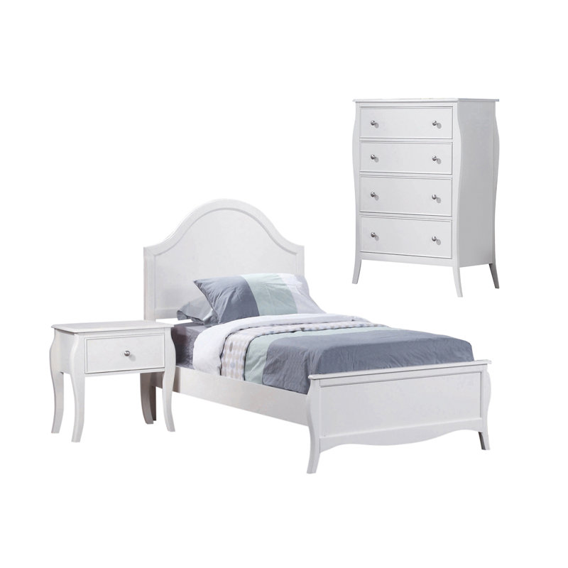 Ensemble de chambre à coucher avec commode 3 pièces Stackhouse, Simple