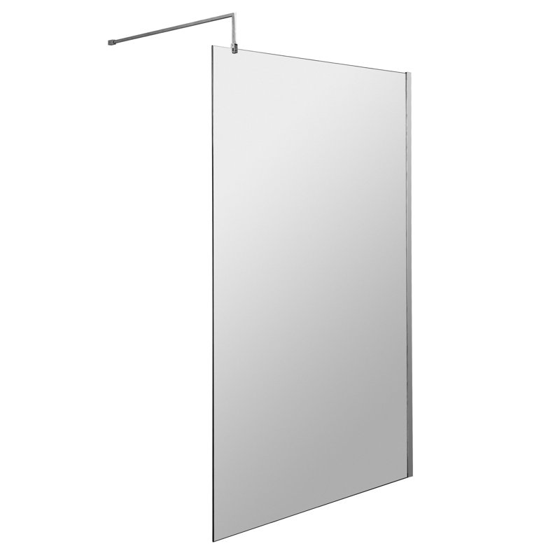 1093mm 1100mm W x 1950mm H Frameless Wet Room Glass Screens with Clear Glass