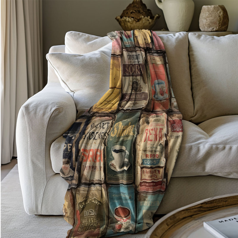 Contenant à café vieilli - couverture Sherpa de qualité supérieure 1 pièce, L 50 po x L 60 po