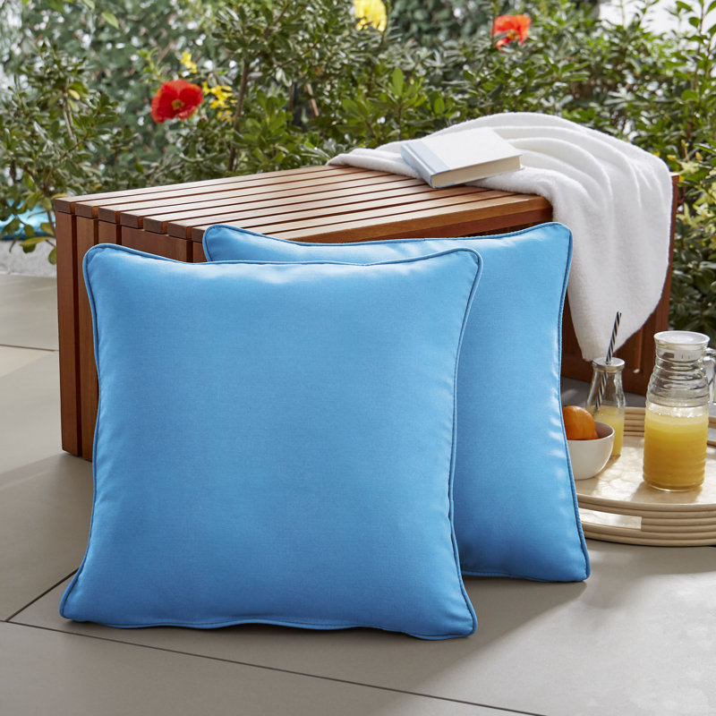 Erika Outdoor Reversible Throw Pillow, 20"H x 20"W, Canvas Capri