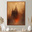 «Grey Orange Winter Mystic Moon On Dracula Caslte», art mural châteaux-1878355501-1878355496
