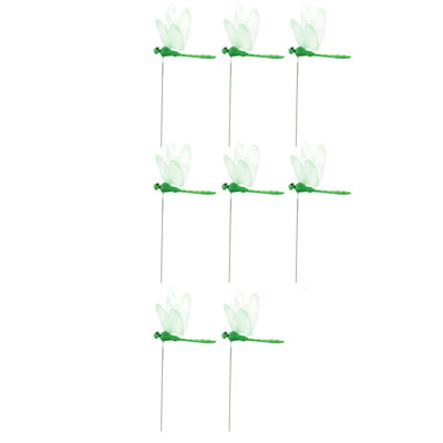8PCS Dragonflies  Garden Pole Decorative Garden Flowers Potted Ornaments Artificial DragonflyStakes Indoor Outdoor Yard Garden Flower Pot Decoration