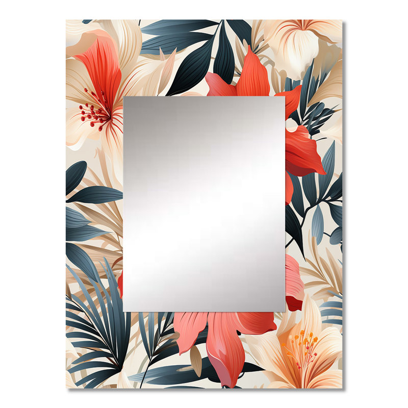 Altunay, motif de murmure tropical tropical - décor de miroir mural unique tropical, 32 po x 24 po