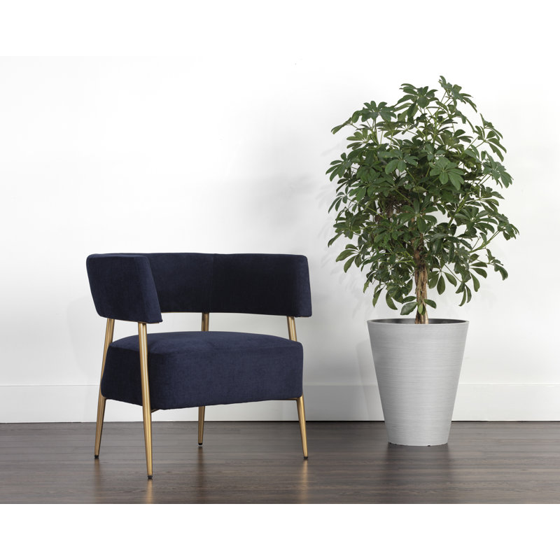 Lounge Chair, Blue Polyester