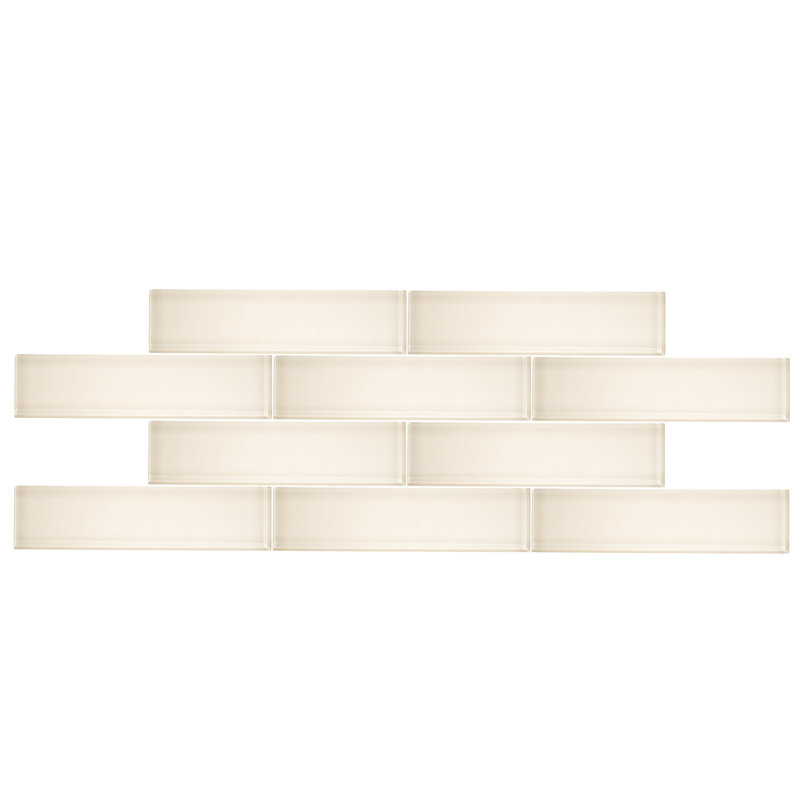 3" x 12" Glass Subway Tile, Cream