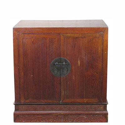 Ancient Chinese Elm Lacquered Cabinet