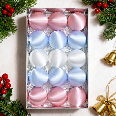 30Pcs Satin Christmas Balls Ornaments，Velvet Christmas Balls Set ，3.15 Inch Plastic Shatterproof Xmas Hanging Ornaments Decorations，Multicolor Christmas Ball Set For Christmas Tree Holiday Decor