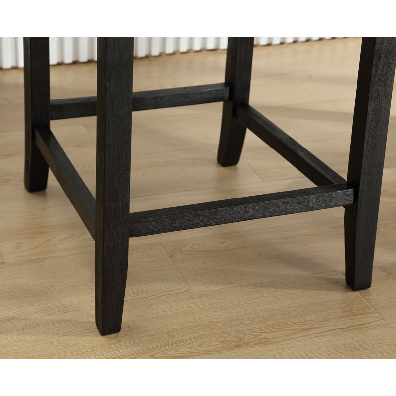 Ariew Unfinished 26.5'' Counter Stool, Black, Black