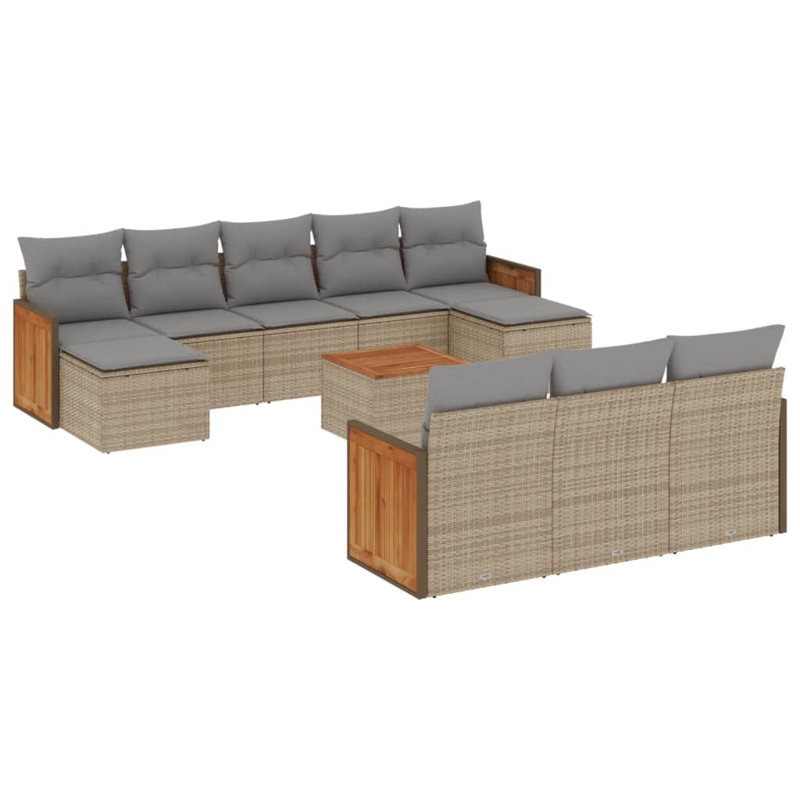 Ensemble de canapé de jardin Vidaxl beige, gris clair