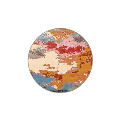 Modern World Map Patterned Woven Base Washable Rug