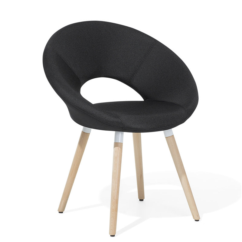 Terrence 46cm H Polyester Blend Upholstered Side Chair, Black
