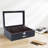 12.6" 12 Slot Wood Pen Display Box 2 Layers Fountain Pen Collector Case