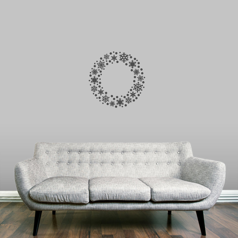 Décalcomanie murale couronne flocon de neige, Gris foncé