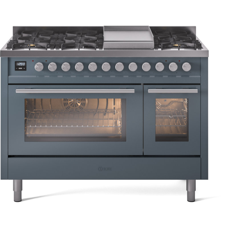 ILVE Professional Plus II 48 Dual Fuel Range , Blue/Gray, Natural Gas