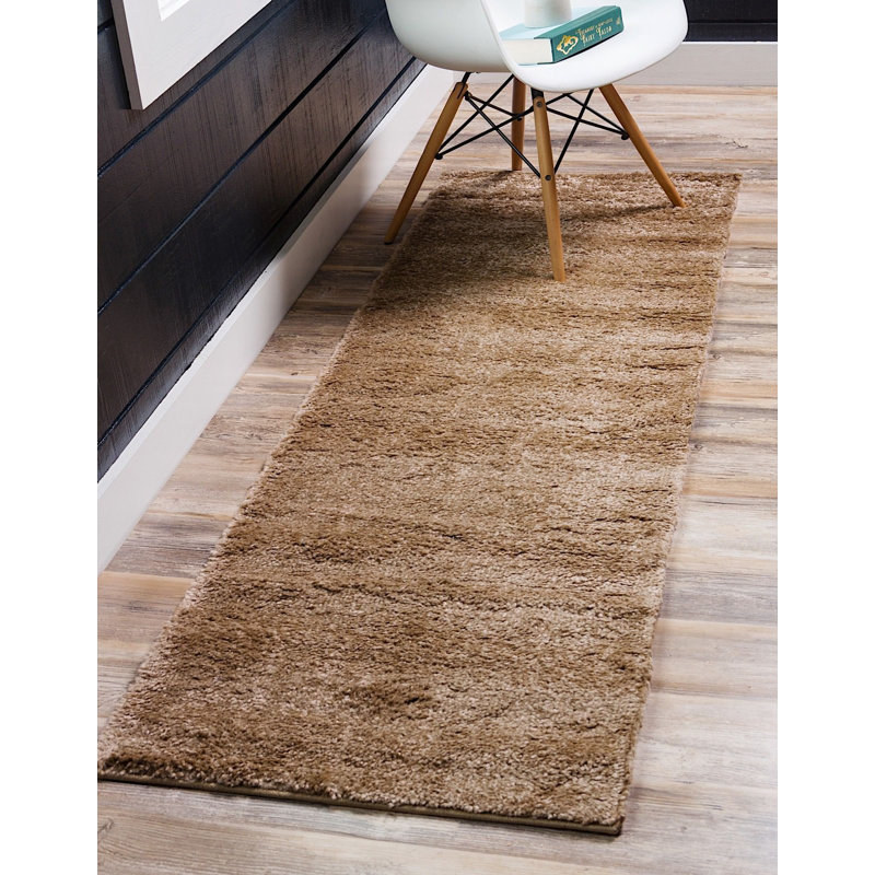 Tapis brun Carrie, Tapis de couloir 2 pi 2 po x 13 pi