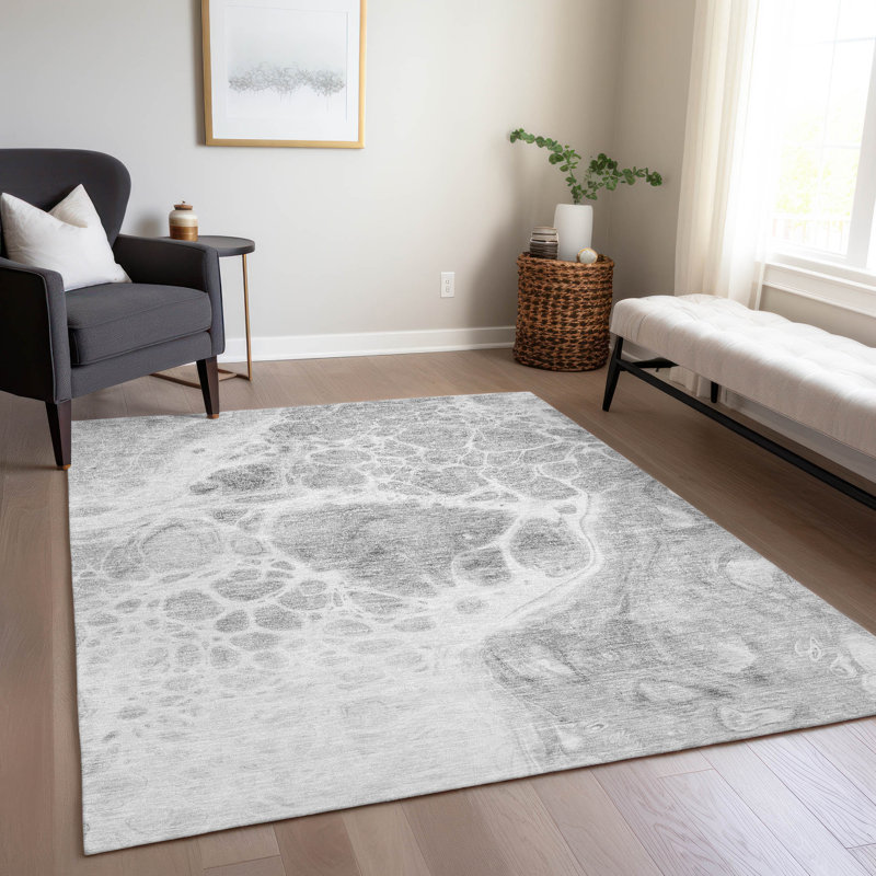 Washable Abstract Indoor / Outdoor Rug, Rectangle 9' x 12'