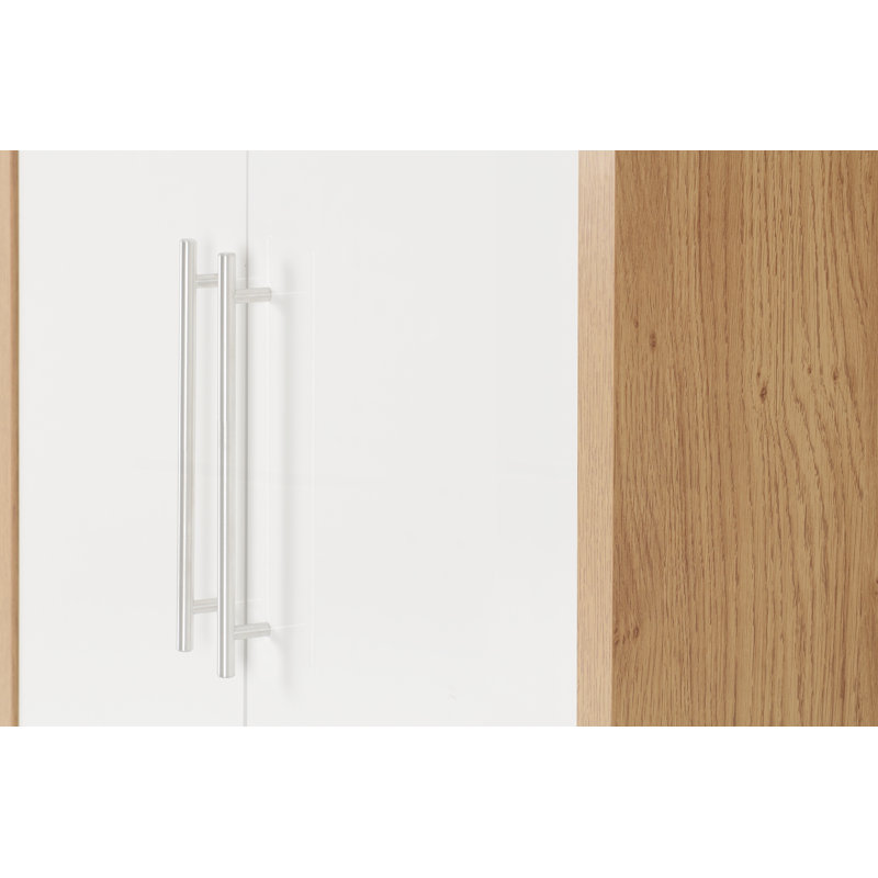 Louisa 2 Door Wardrobe, Light Oak Veneer/White