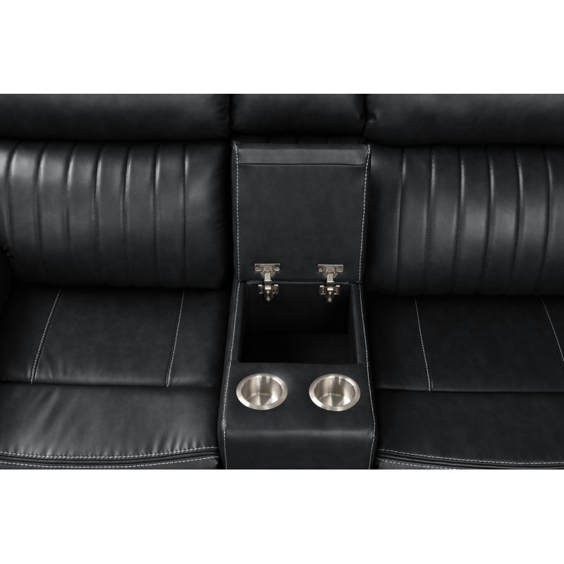 Canapé modulaire rembourré 3 pièces Briehn, Noir
