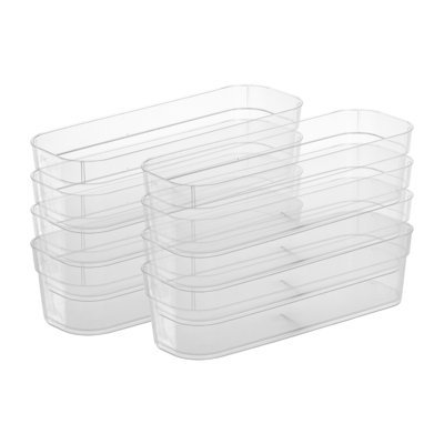 Sterilite Narrow Storage Trays for Desktop & Drawer Organizing, Clear