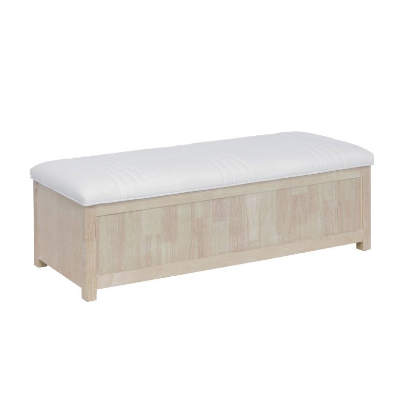 18 Pair Shoe Storage Bench, Cream/Off White Linen