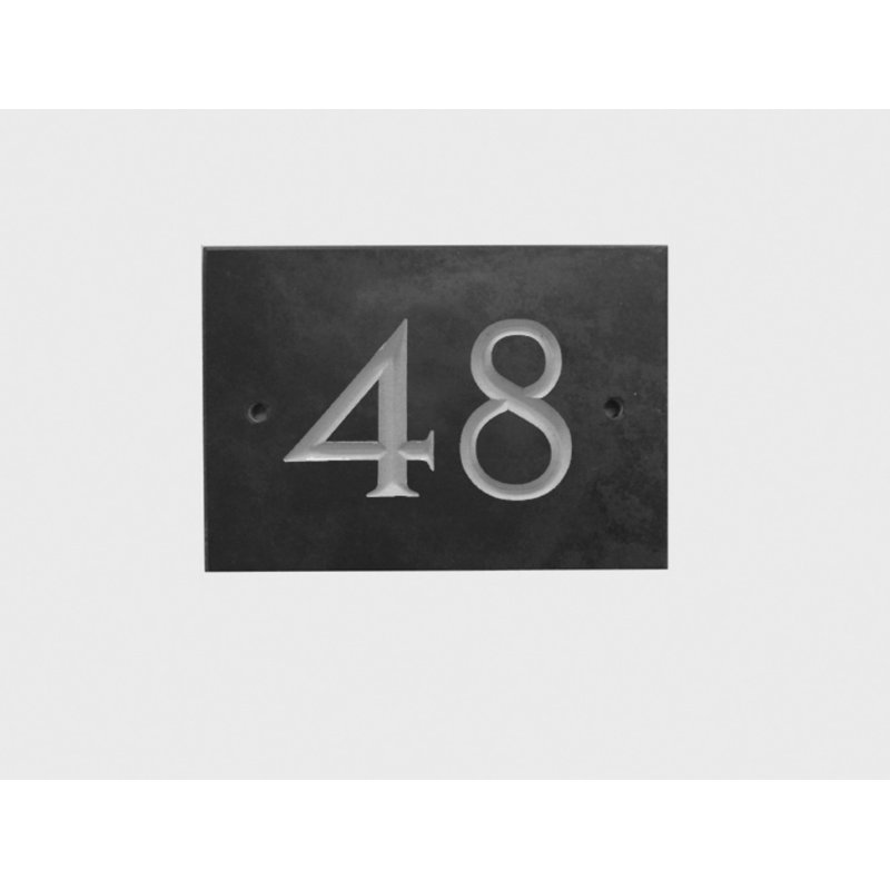 Odacia 10cm H Stone House Number, Black, 48