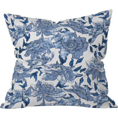 Holli Zollinger Summertime Indoor / Outdoor Floral Square Pillow Cover & Insert