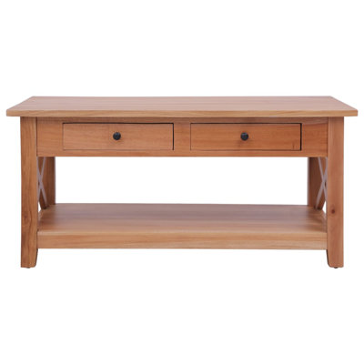 Table basse simple avec rangement en bois massif Castello