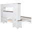 Lit plateforme en bois de pin massif avec table de chevet tout-en-un 2 et tablette de rangement pour appartement-831962466