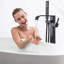 Robinet de baignoire autoportant au sol, laiton massif