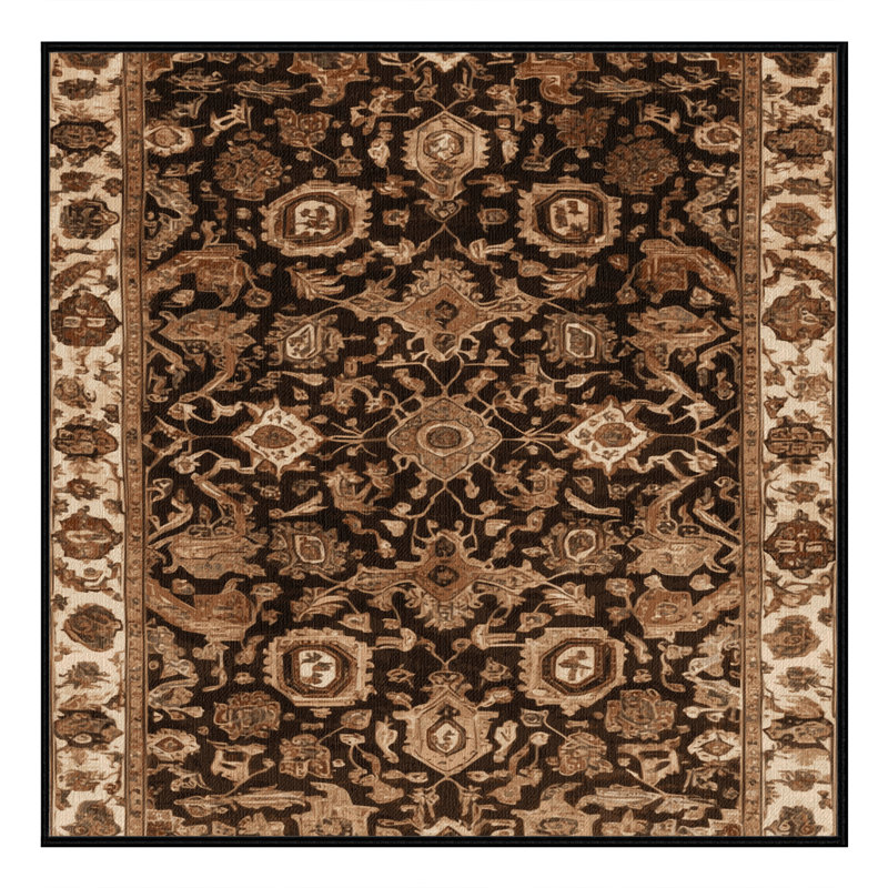 Tapis brun lavable à la machine, Carré 8 pi