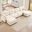 Canapé modulaire en chenille 4 places avec 2 coussins et repose-pieds-455791415