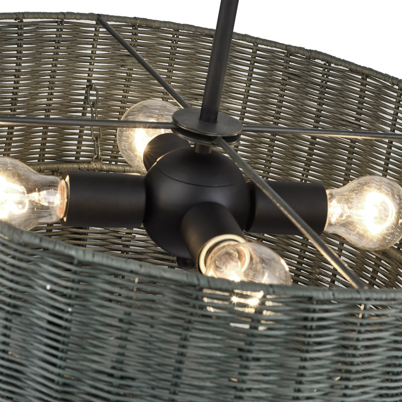 Lustre suspendu 4 lumières Arsdale, Noir mat