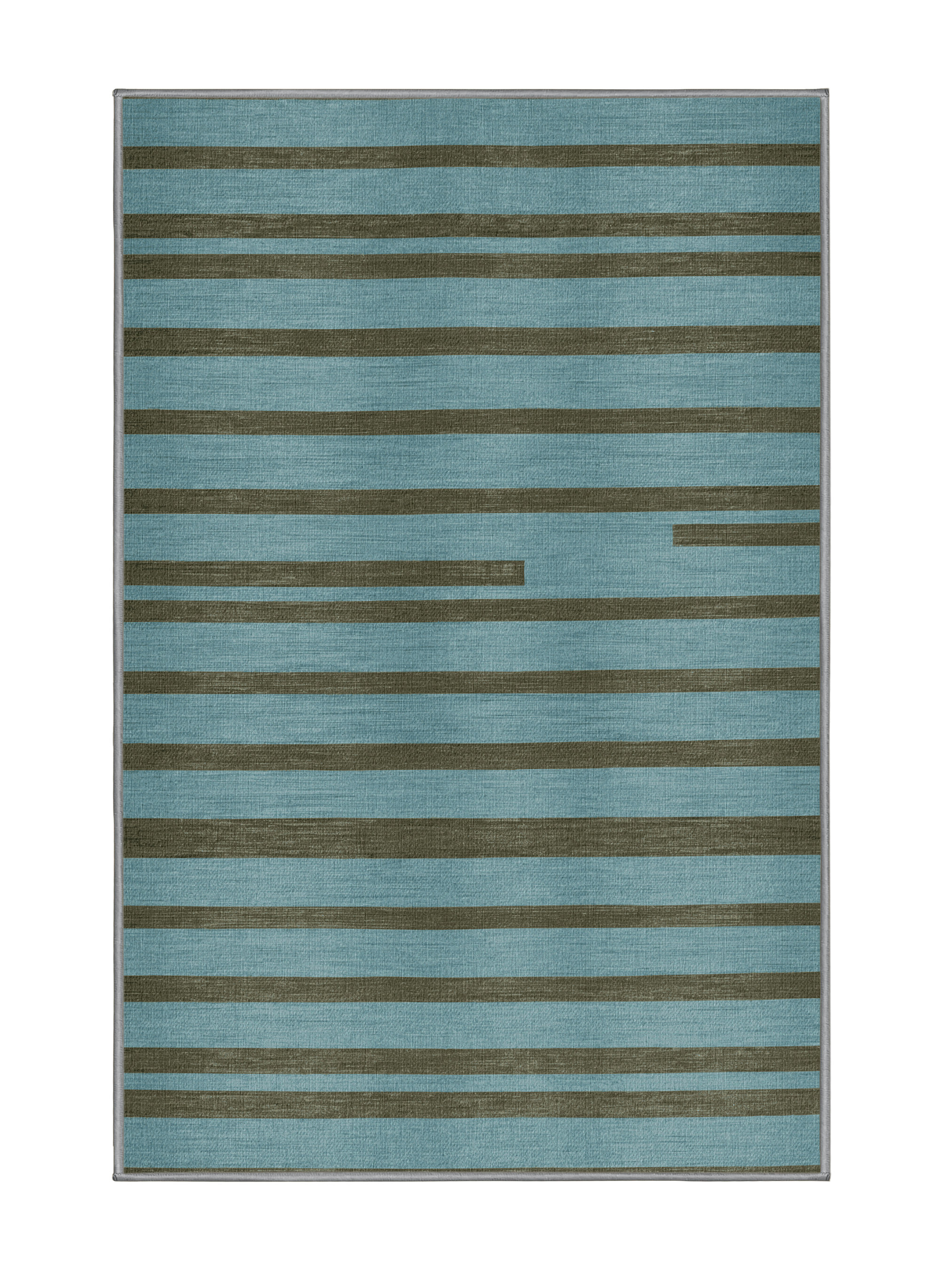 Horizontal Shape Rug Hokku Designs Machine Washable Horizontal Stripes Gray Area Rug | Wayfair