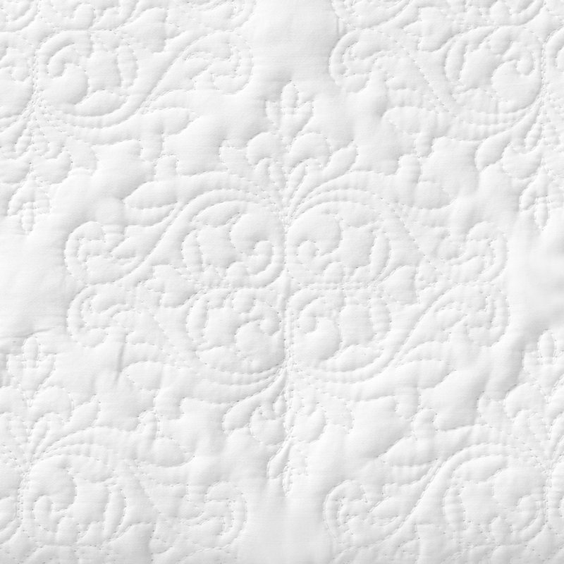 Ensemble de courtepointe standard en coton 200 pièces 3 pièces, Très grand lit + 2 très grandes taies décorativ, Blanc