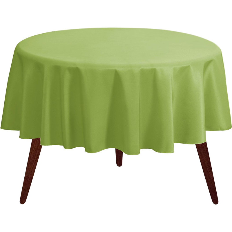 Ambee Round No Pattern Polyester Tablecloth, 120" Round, Apple Green